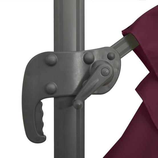 Helloshop26 - Parasol meuble de jardin déporté avec mât en aluminium 400 x 300 cm bordeaux - Imagen 7