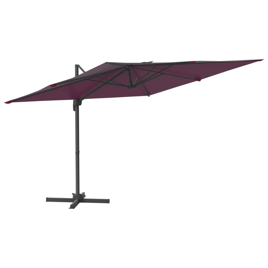 Helloshop26 - Parasol meuble de jardin déporté avec mât en aluminium 400 x 300 cm bordeaux - Imagen 1