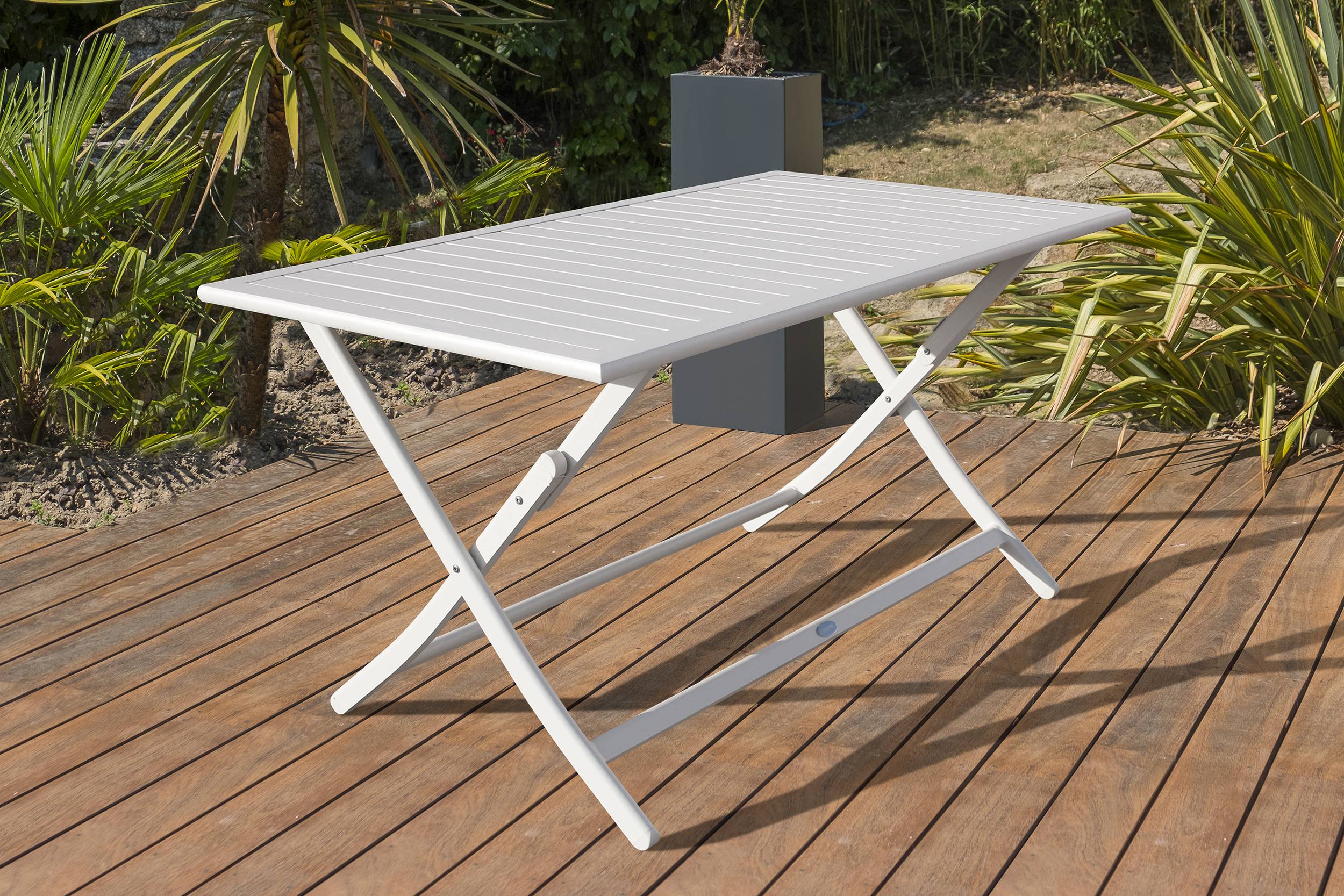 City Garden - Ensemble repas de jardin 4 places en aluminium - Gris clair - MARIUS - Imagen 2