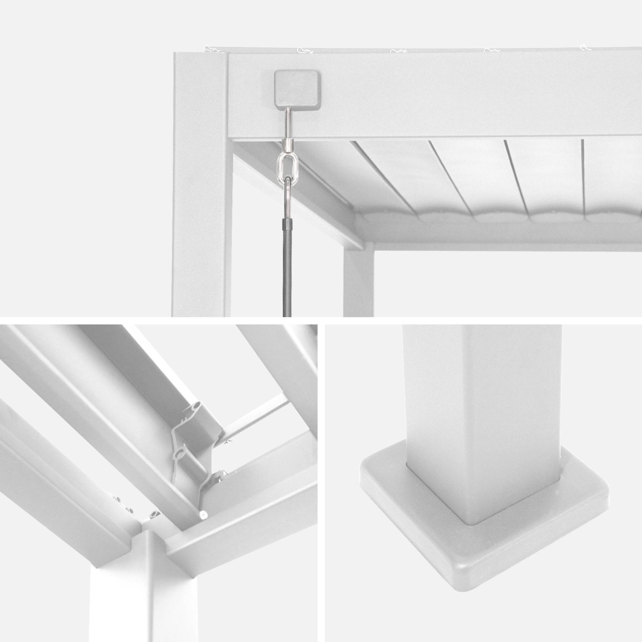 sweeek - Pergola bioclimatique aluminium 4x3m blanc + 1 persienne 100cm + 1 persienne 130cm Triomphe | sweeek - Image 6