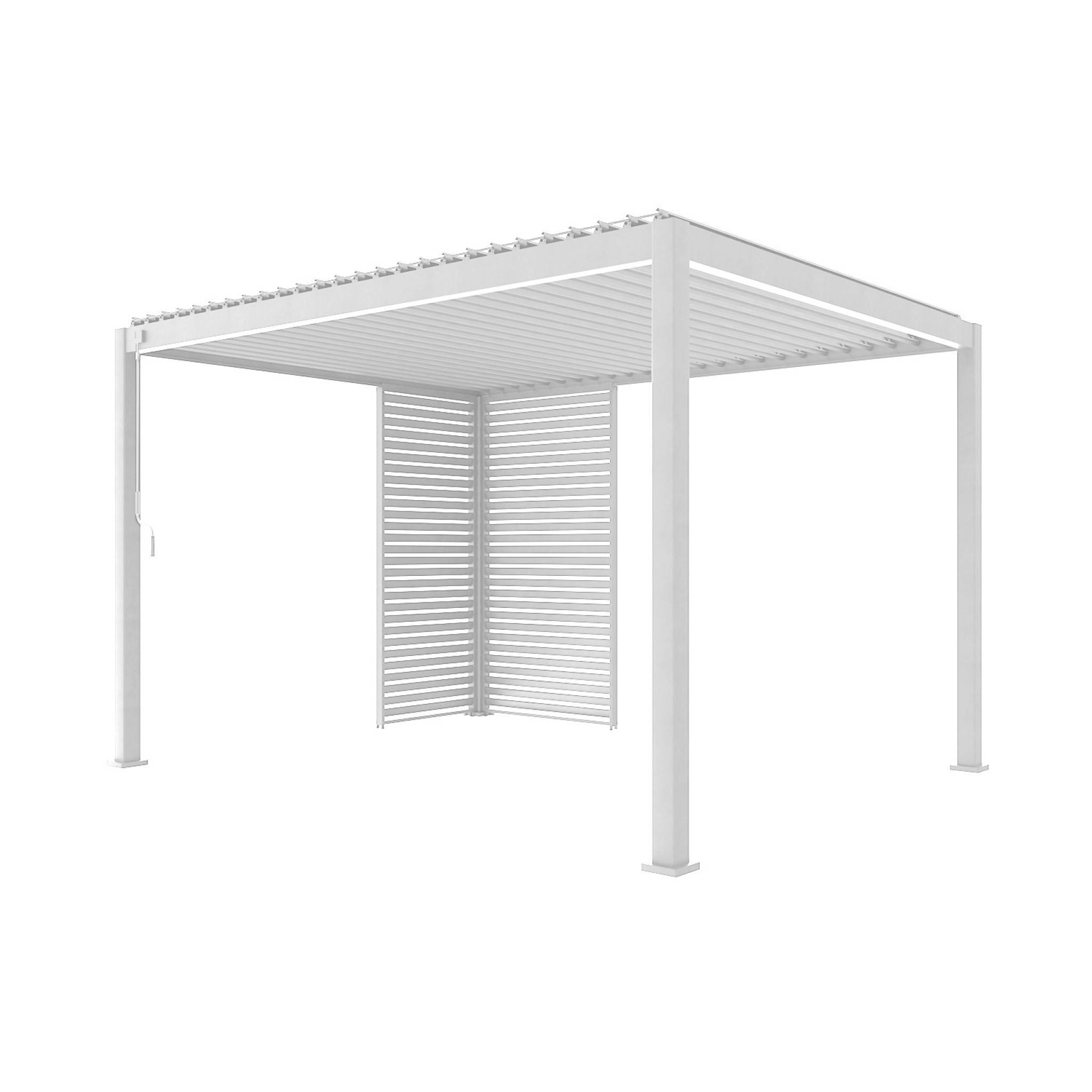 sweeek - Pergola bioclimatique aluminium 4x3m blanc + 1 persienne 100cm + 1 persienne 130cm Triomphe | sweeek - Image 2