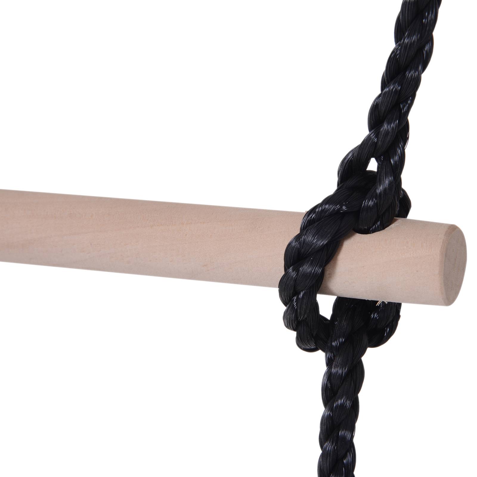 Homcom - Balançoire 3 agrès portique avec balançoire, échelle et face à face métal époxy anticorrosion PE gris anthracite vert pomme - HOMCOM - Imagen 5