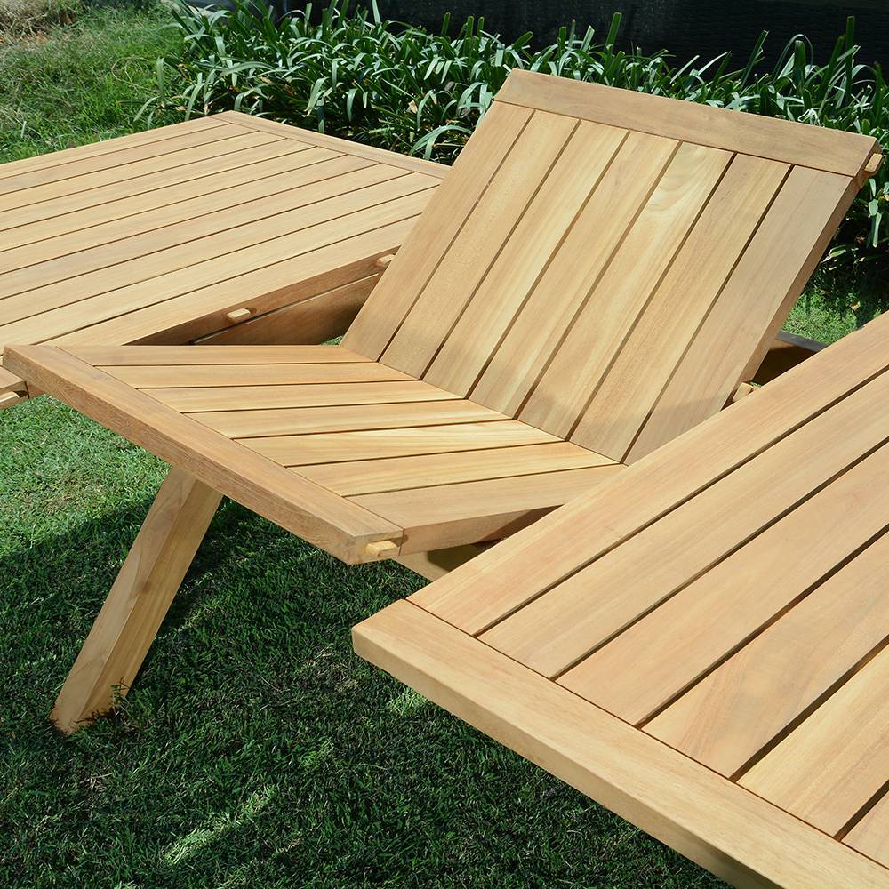 Table extensible rectangulaire teck massif Linarte 174/234 x100 cm - TECK'Attitude - Imagen 5