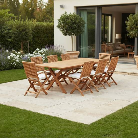 Table extensible rectangulaire teck massif Linarte 174/234 x100 cm - TECK'Attitude - Imagen 3