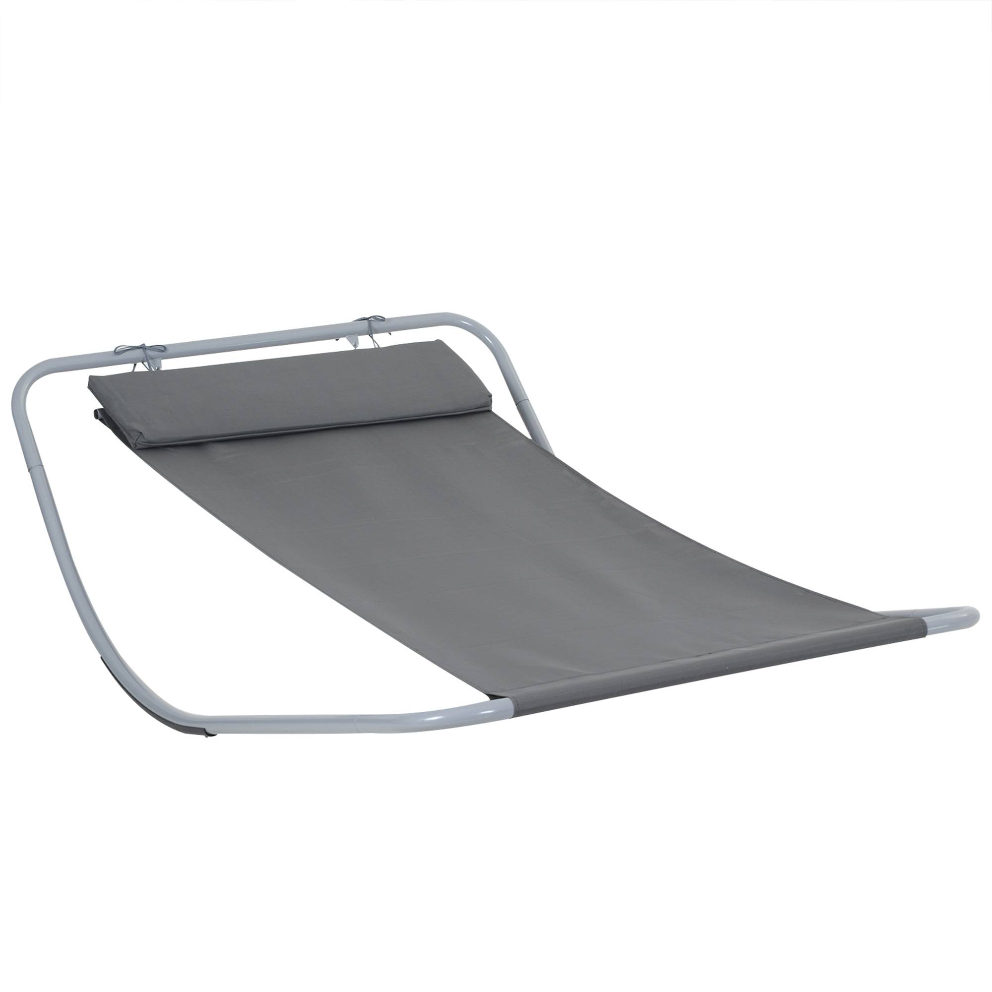 Homcom - Bain de soleil transat de jardin bascule hamac 212L x 130l x 60H cm gris - HOMCOM - Imagen 1