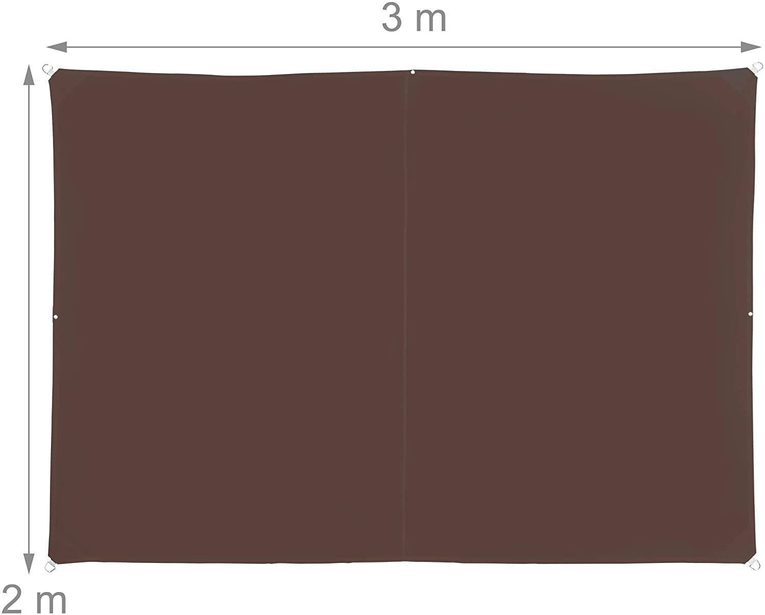 Helloshop26 - Voile d'ombrage rectangle 2 x 3 m brun - Imagen 2