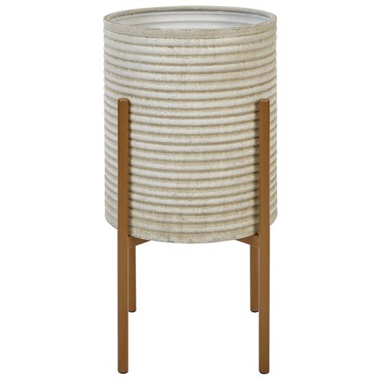 Cache-pot d'intérieur Métal Taupe ALPINUS - Beliani - Image 1