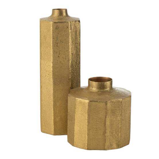 Vase Haut Déco "Octogone" 55cm Or - Image 2