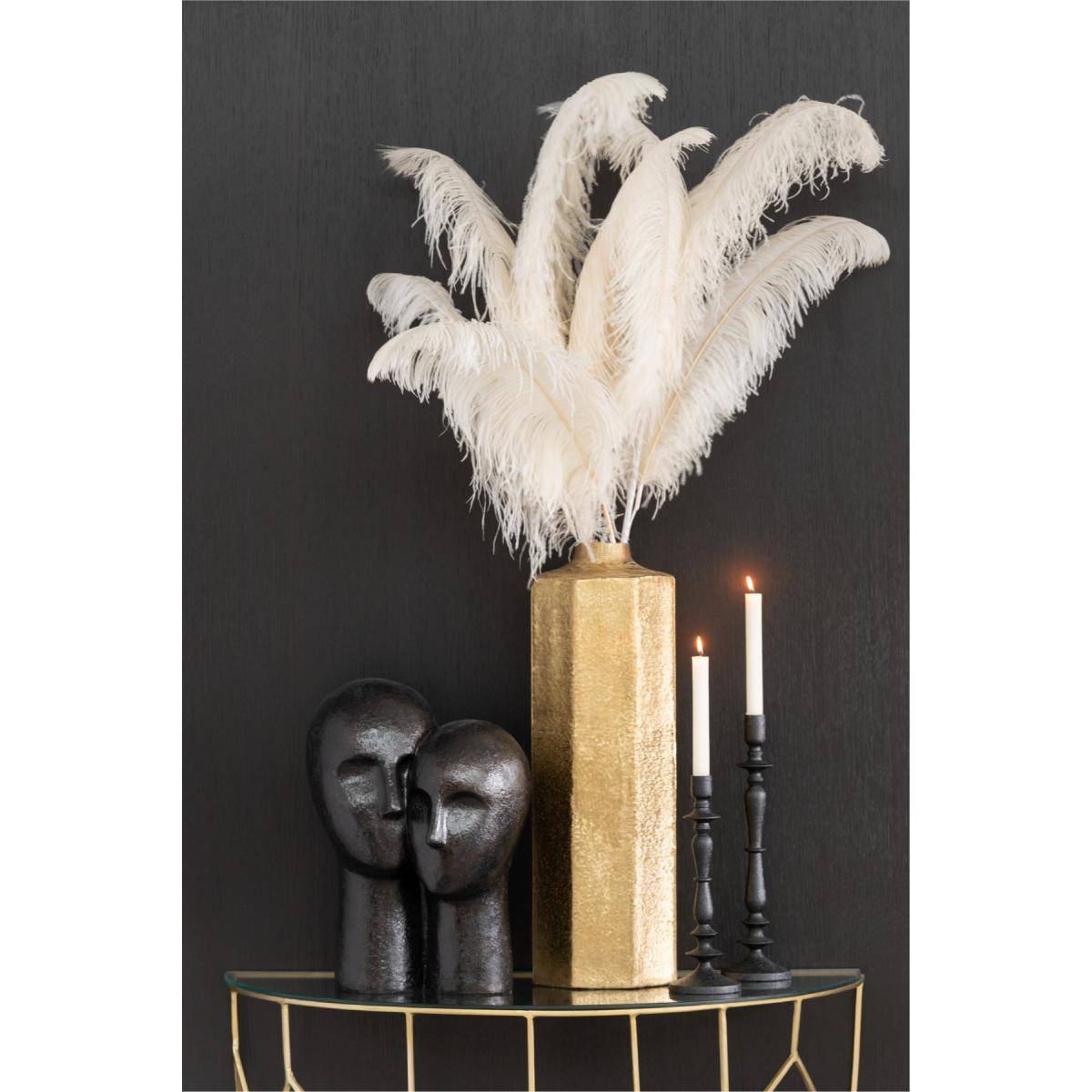 Vase Haut Déco "Octogone" 55cm Or - Image 3