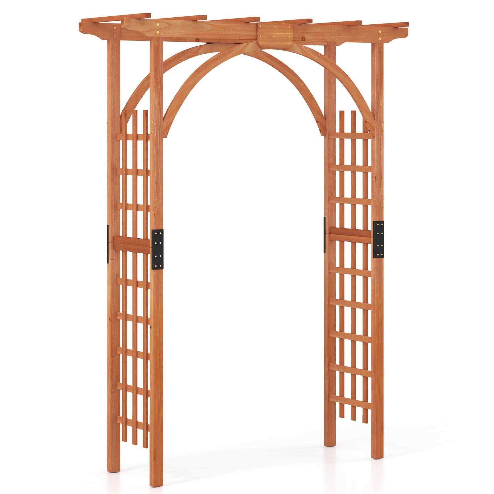 Arche de Jardin en Bois pour Plantes Grimpantes Arceau à Rosiers en Treillis Extérieur 160x60x217CM Support de Toile de Fond MAISON CHIC - Image 1