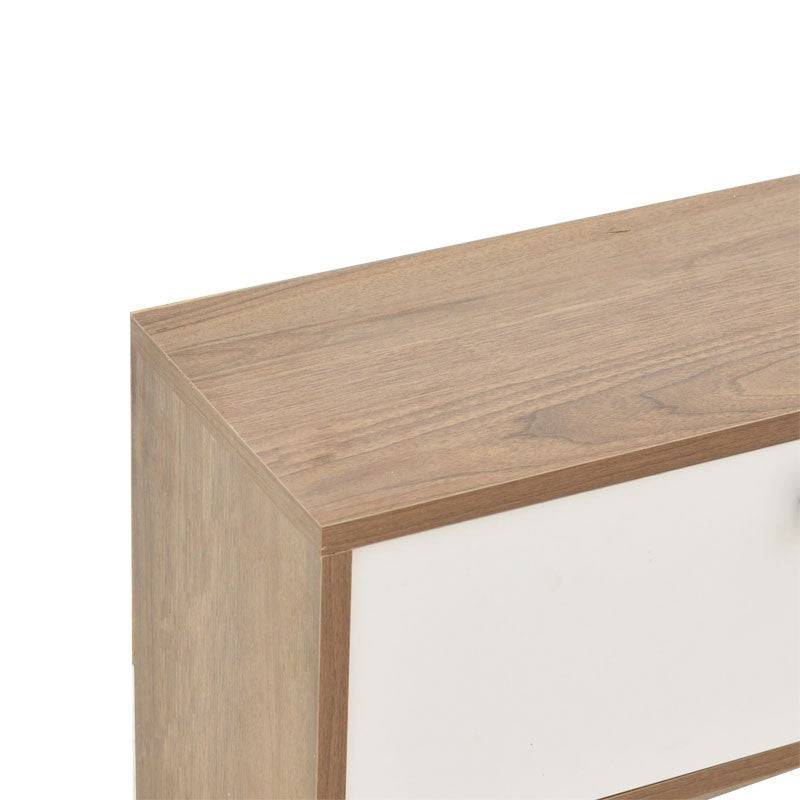 meuble tv salon blanc-noyer 120x25x37 cm - Image 4