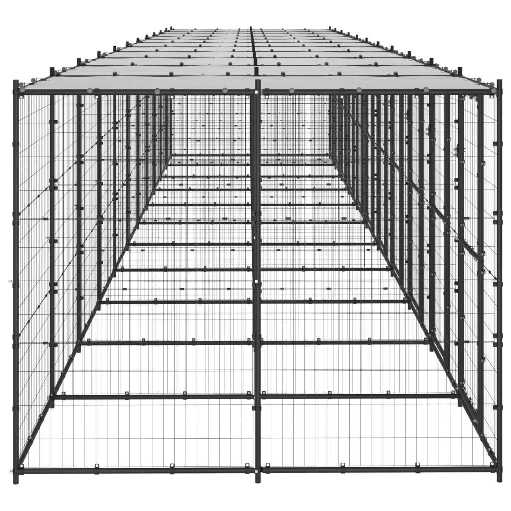 Helloshop26 - Chenil extérieur cage enclos parc animaux chien extérieur acier avec toit 26,62 m² - Imagen 4