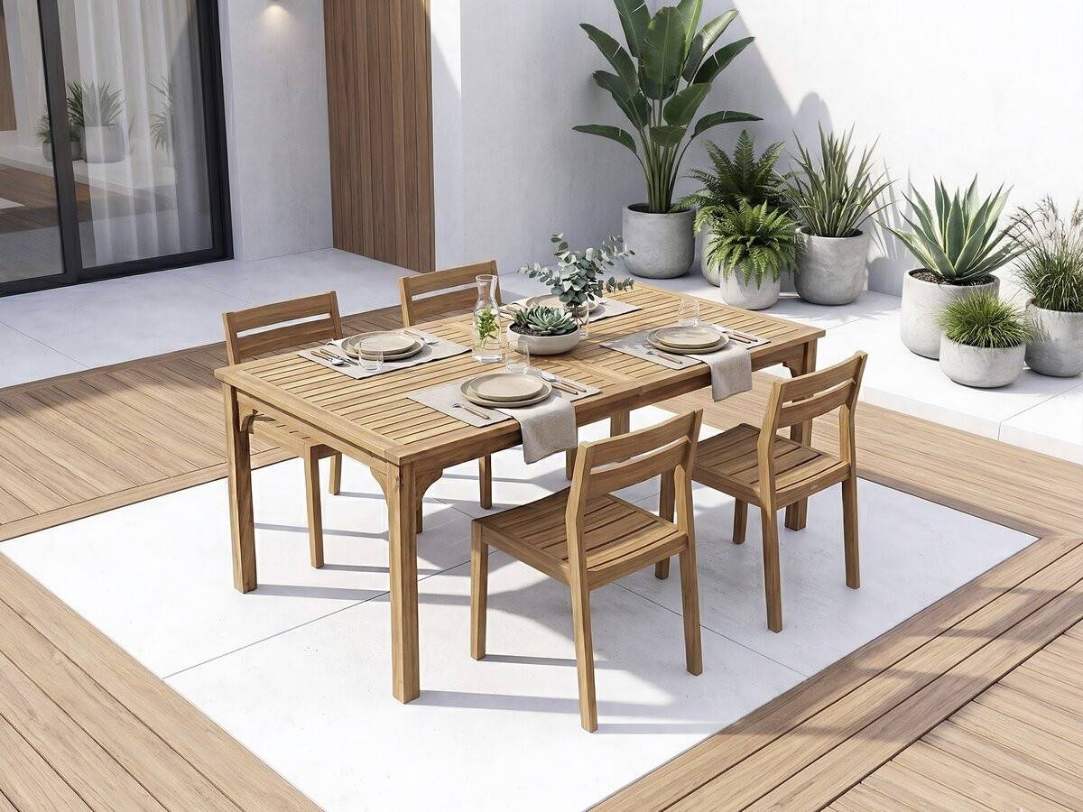Habitat Et Jardin - Table De Jardin Extensible En Bois 180/240 Cm "valladolid" – 6 à 10 Places - Marron -habitat Et Jardin - Image 2