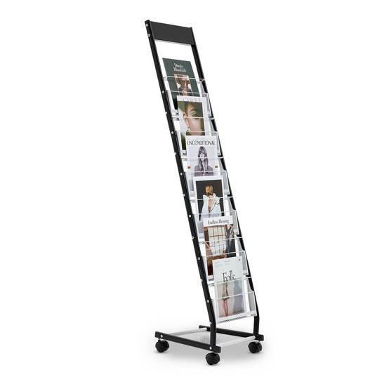 VEVOR Présentoir à brochures 6 niveaux sur pied avec roulettes pour magazines - Image 1