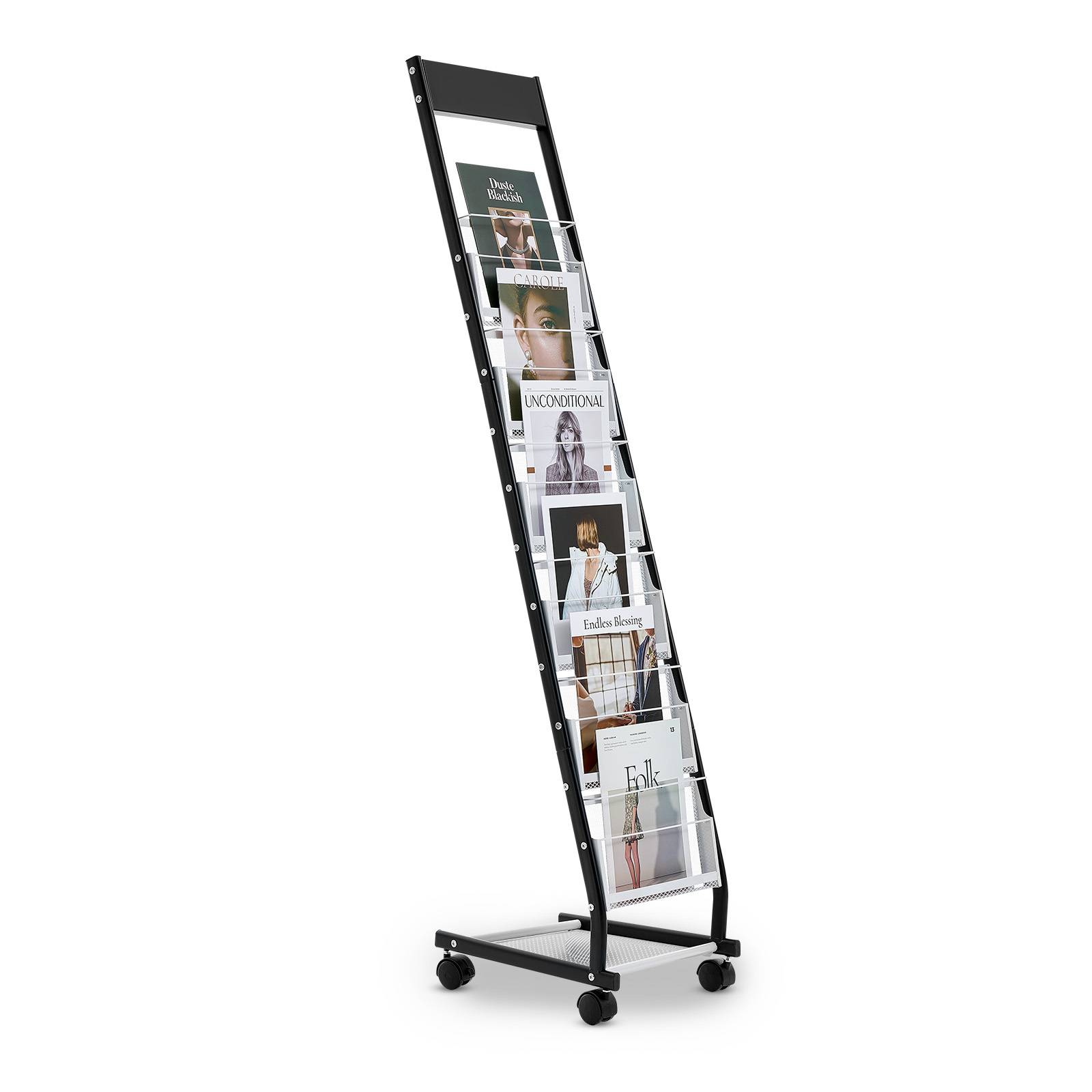 VEVOR Présentoir à brochures 6 niveaux sur pied avec roulettes pour magazines - Image 1