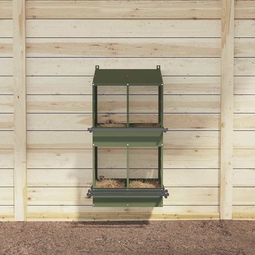 Pondoir à Poules 4 Compartiments en Métal Nichoir de Ponte Double Étage – ComfortXL Outdoor Living - Image 3