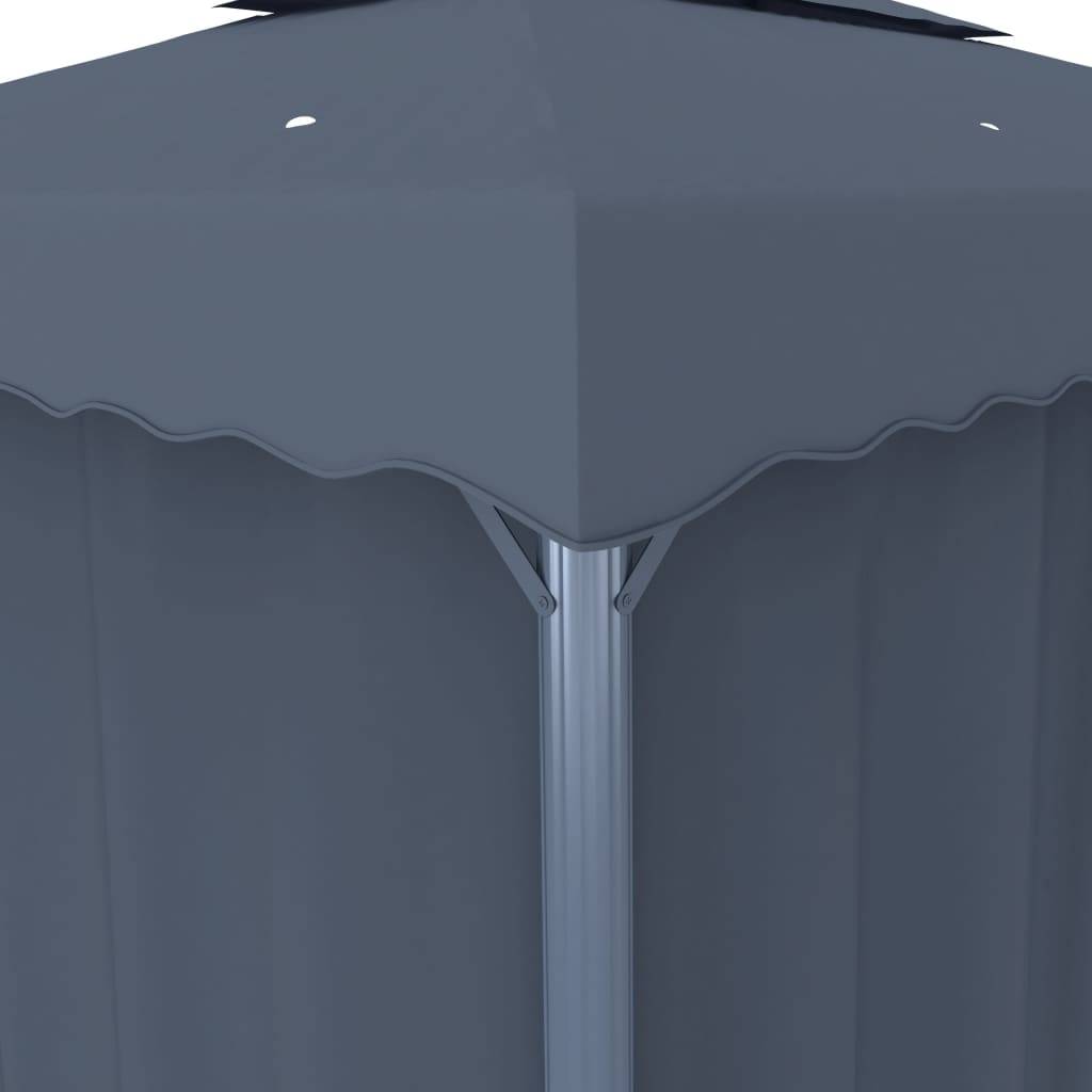 Tonnelle Carrée Aluminium Double Toit avec Rideaux et Moustiquaires Anthracite 3x3 m – ComfortXL Outdoor Living - Image 5