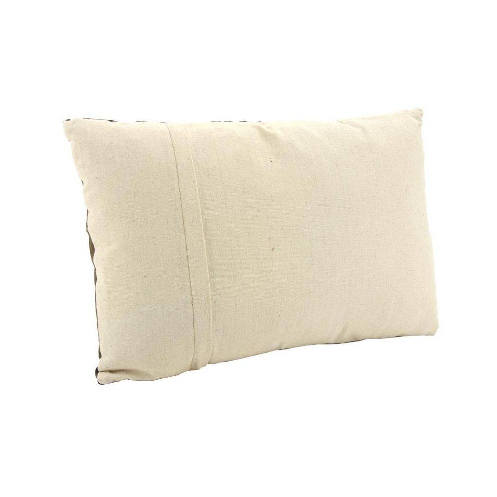 Aubry Gaspard - Coussin en coton kaki et cuir Etoile - Imagen 2