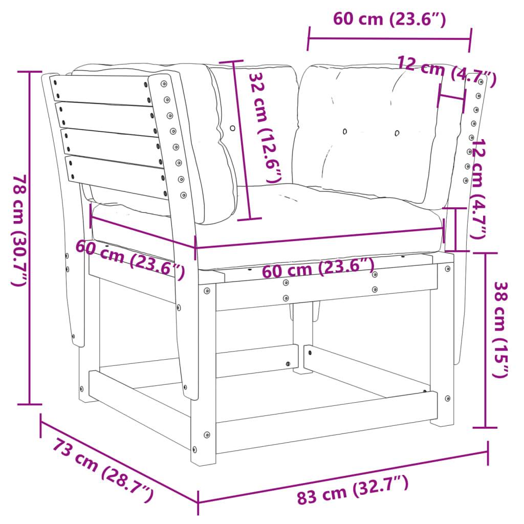 Fauteuil de Terrasse en Pin Massif Blanc Robuste avec Coussins Anthracite Confortables pour Salon de Jardin Chic – ComfortXL Outdoor Living - Image 10