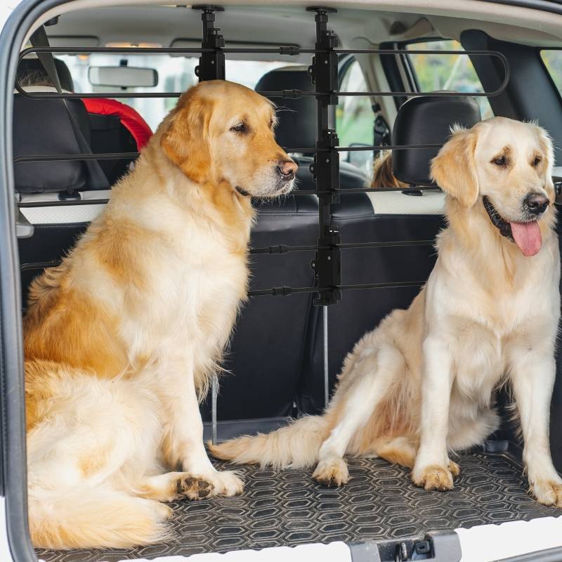 Grille de séparation voiture universelle Acier pour chien Protection coffre réglable 89-150x76-124cm Noir - Image 2