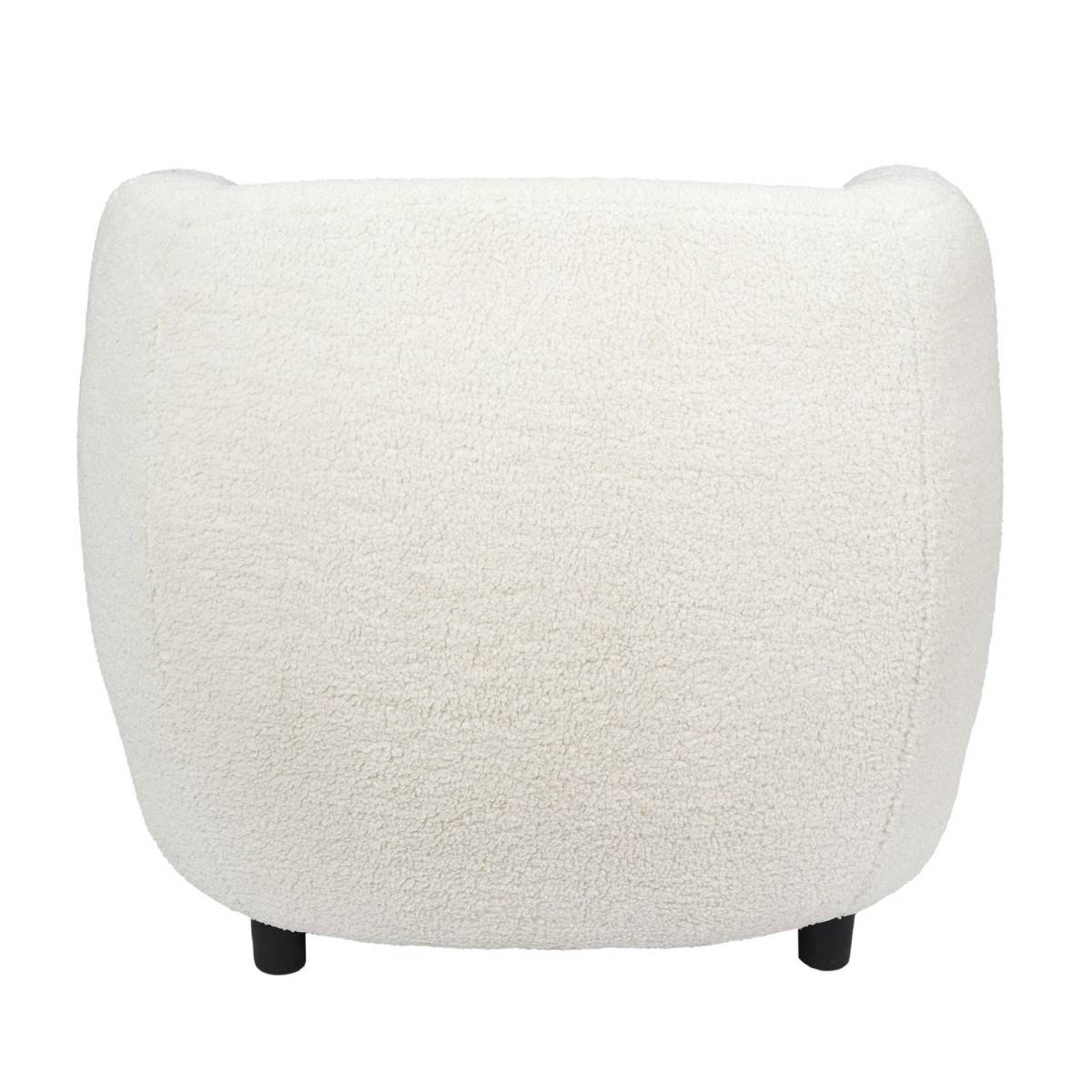 The Home Deco Factory - Fauteuil Design Bouclette "Shirley" 77cm Blanc - Image 4