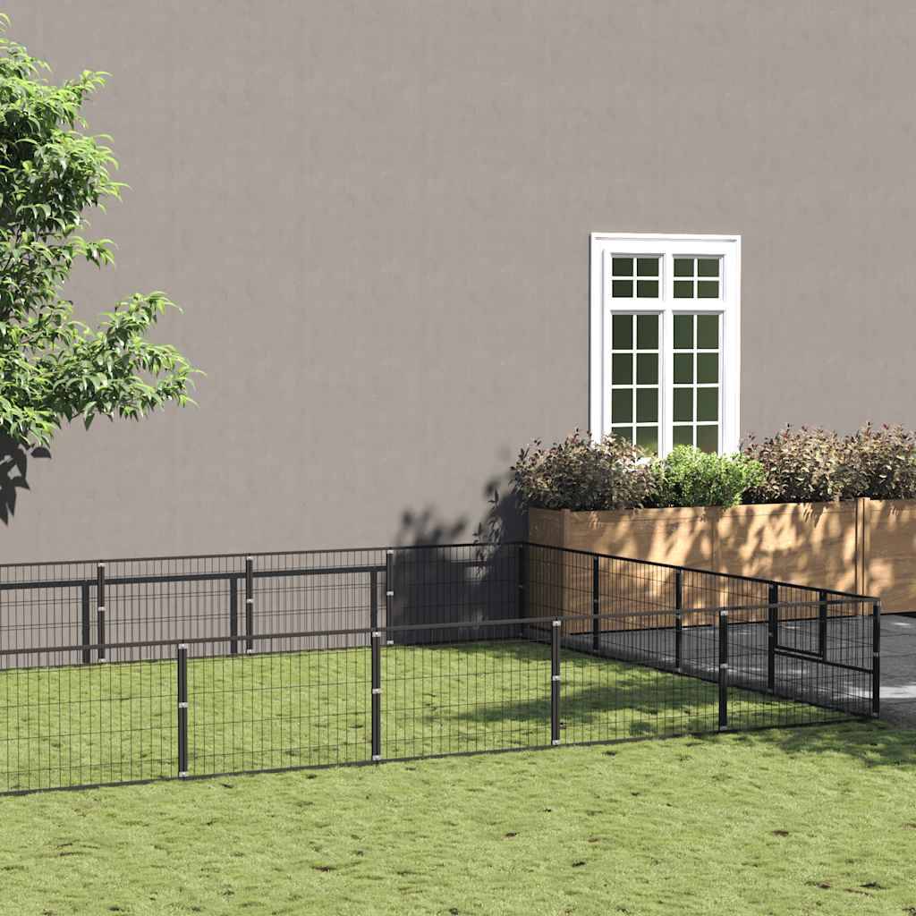 Vidaxl - Chenil Noir 40 m² Acier vidaXL 3082149 - Imagen 1