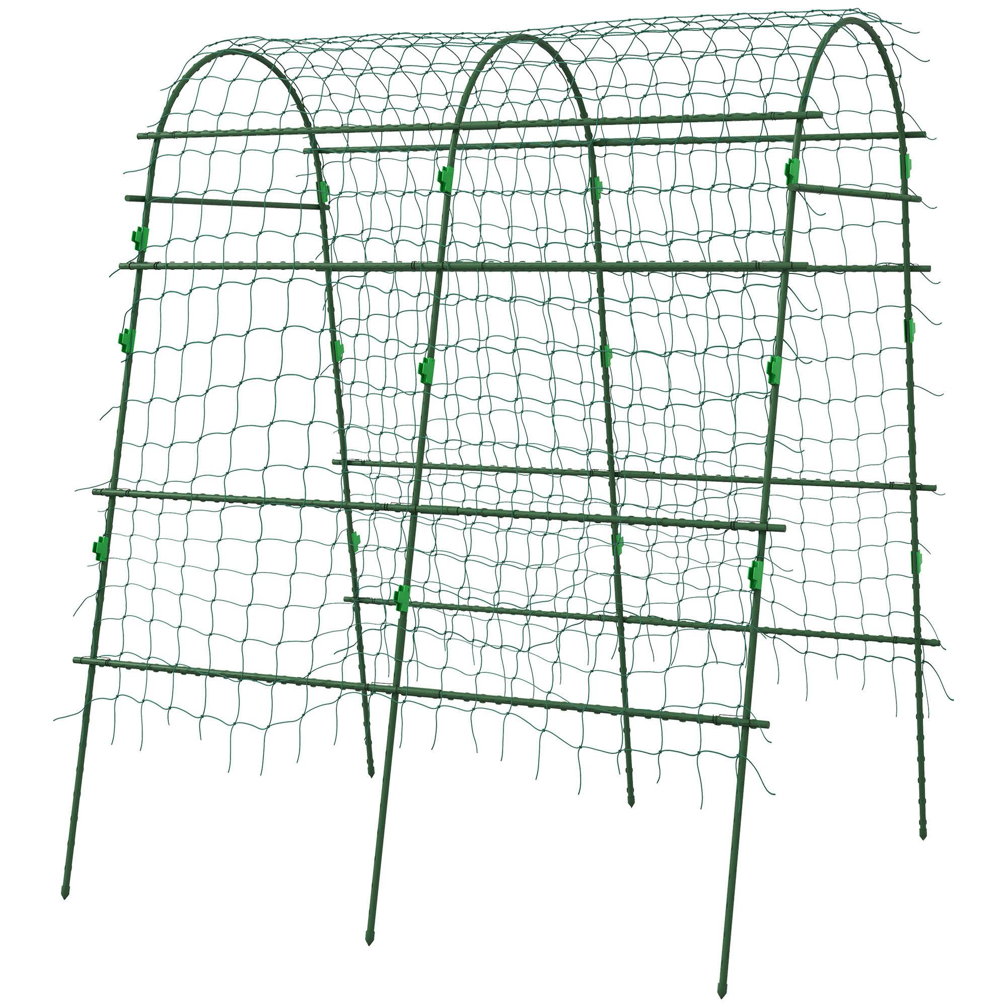 ComfortXL - Arche de jardin acier et PE vert 144 x 167 x 206 cm réglable avec filet de protection pour plantes grimpantes - Image 2