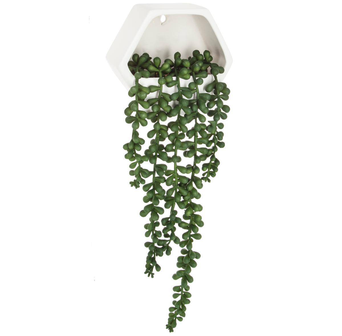Atmosphera - Plante artificielle murale tombante pot ciment H45cm - Atmosphera Créateur d'intérieur - Imagen 1