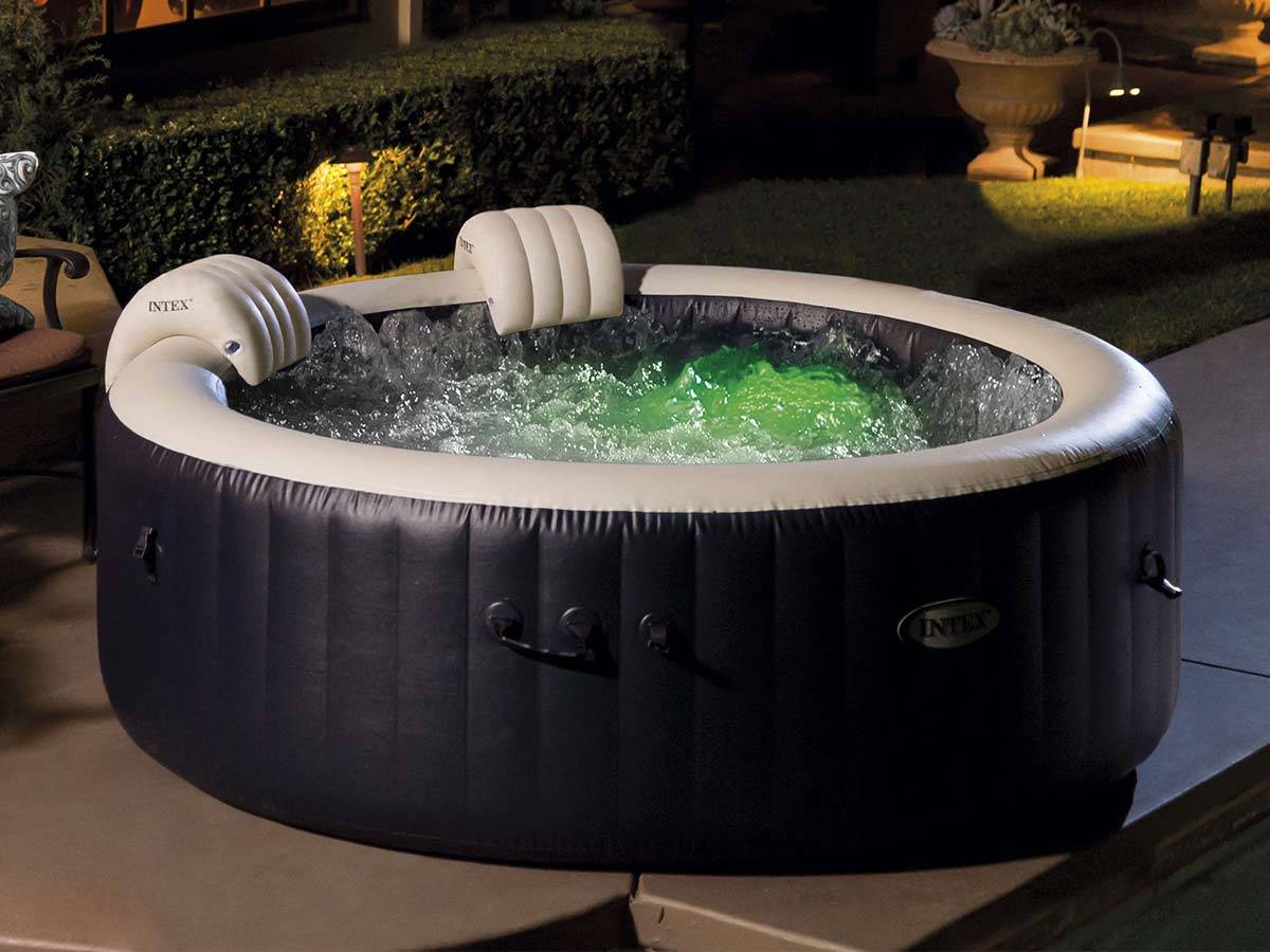Kit spa gonflable Intex PureSpa Blue Navy rond Bulles 6 places + 6 filtres + Kit d'entretien - Imagen 2