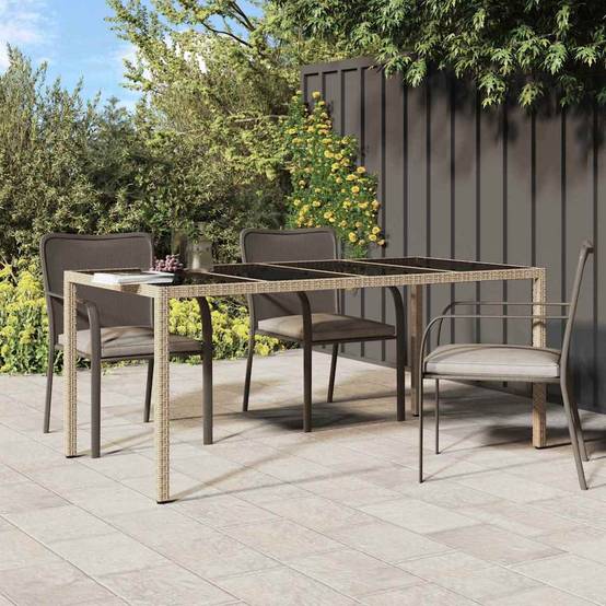 Maison Chic - Table De Jardin - Table Extérieure Beige 190 x 90 x 75 cm Poly rotin - Image 2