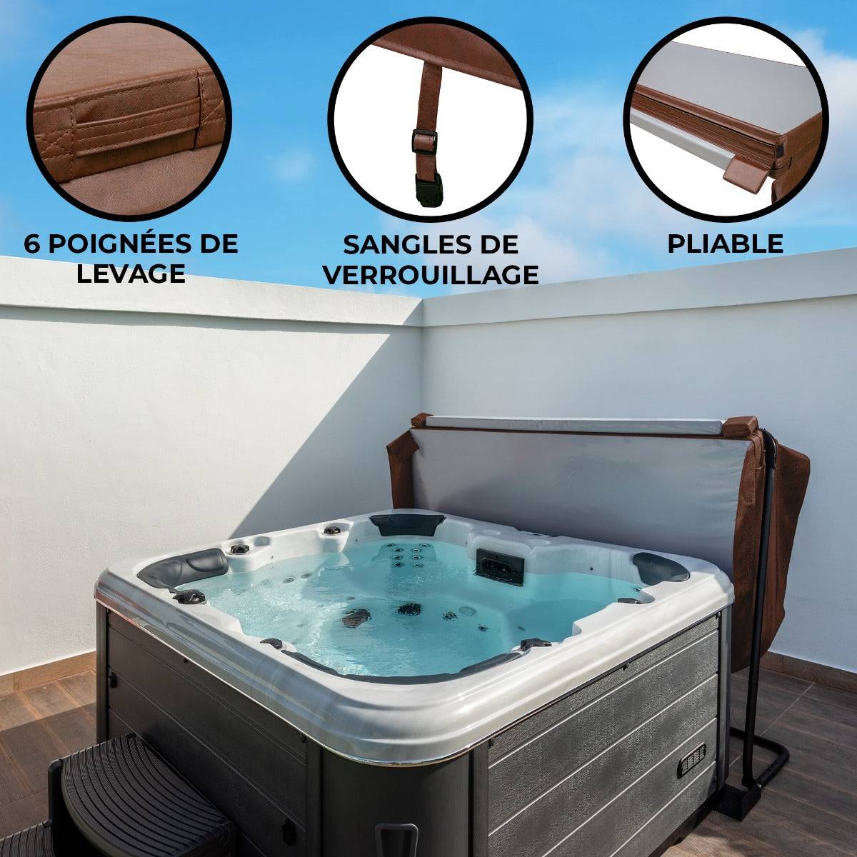 Monster Racking - Couverture de Jacuzzi 2m - Marron - Imagen 2