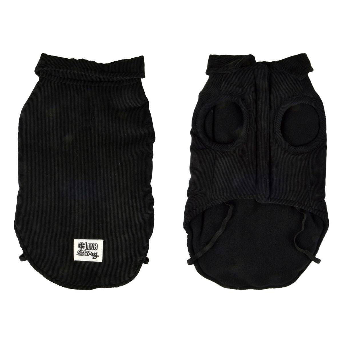 Love Story - Manteau Pour Chien "Velours Côtelé" 35cm Noir