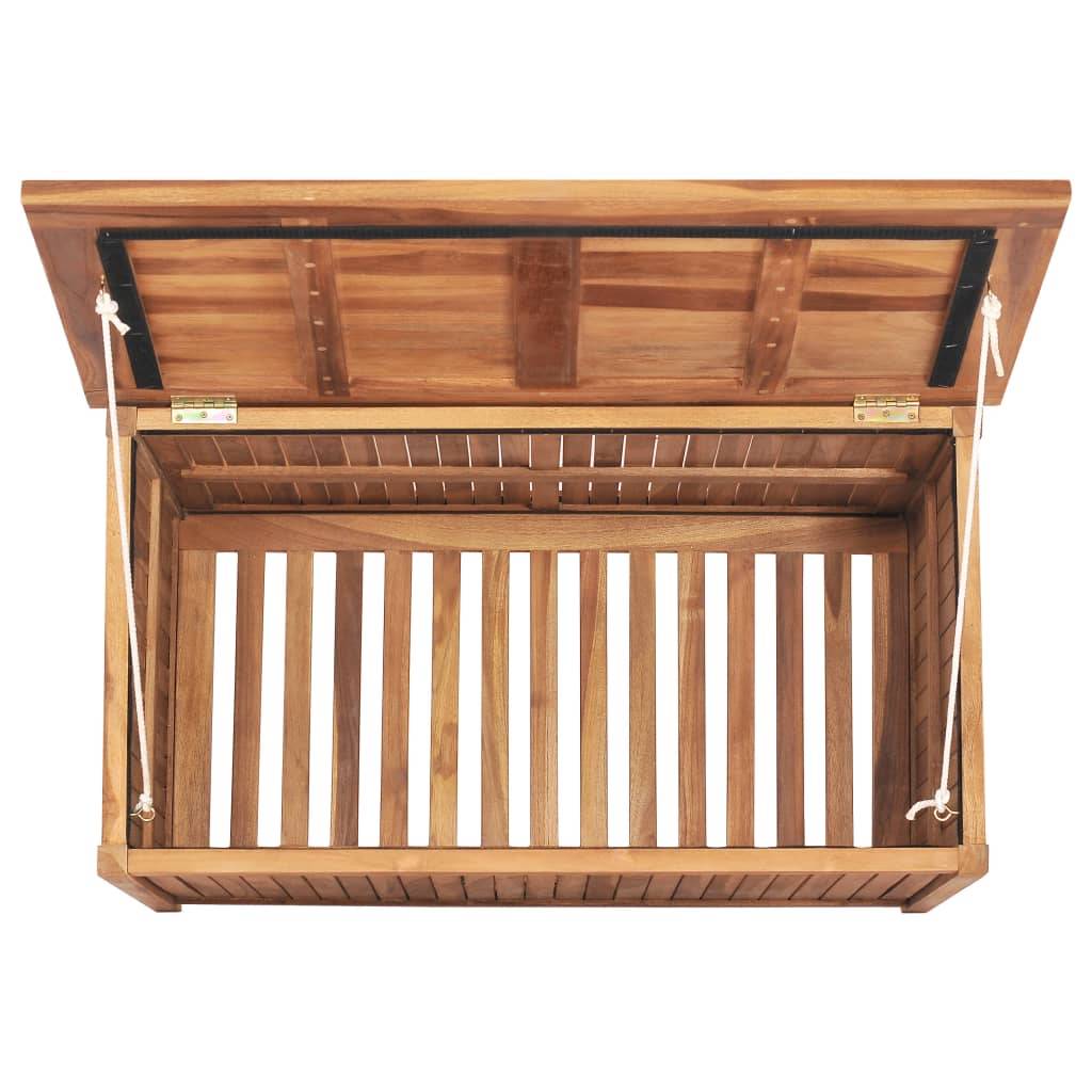 Helloshop26 - Coffre boîte meuble de jardin rangement 90 x 50 x 58 cm bois de teck solide - Imagen 6