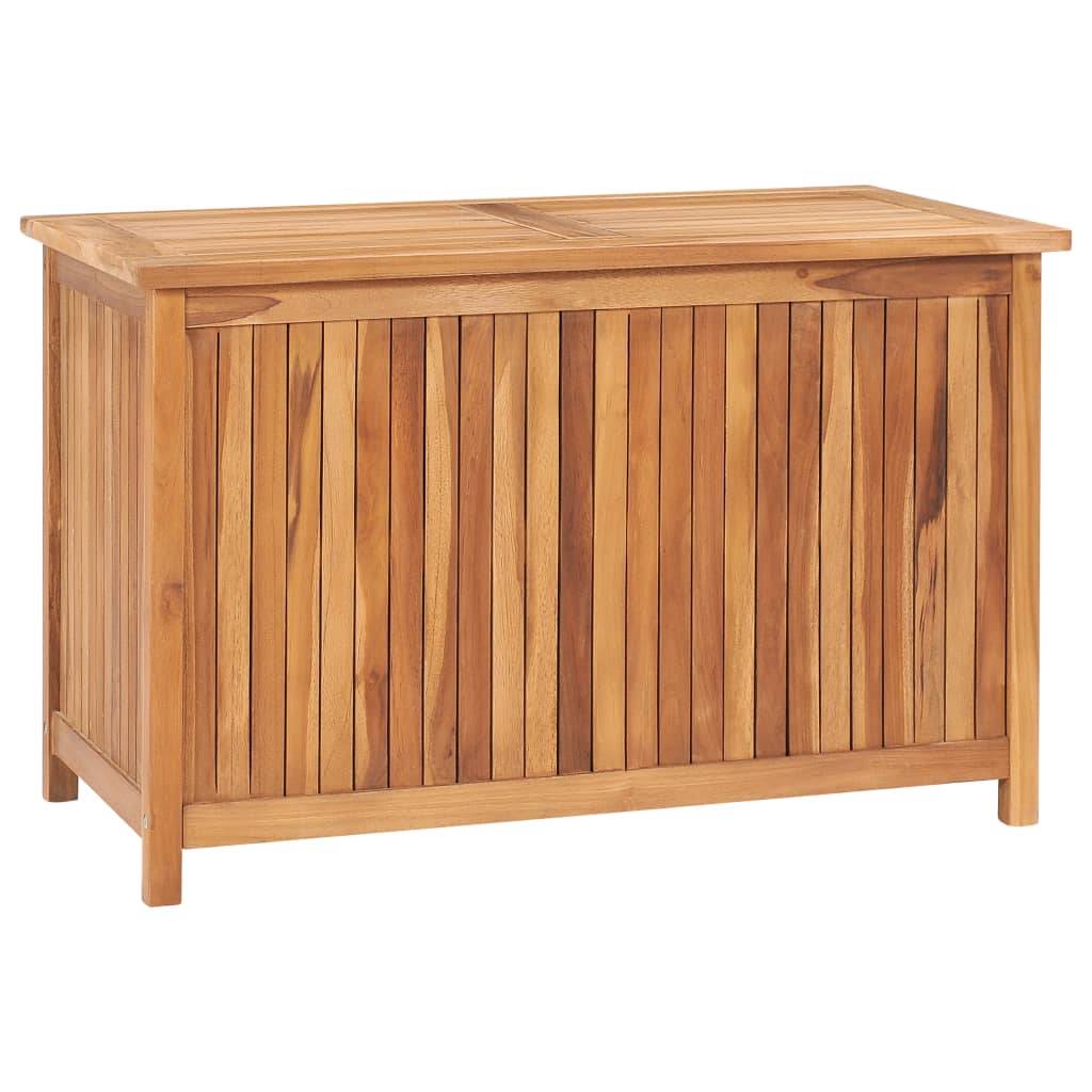 Helloshop26 - Coffre boîte meuble de jardin rangement 90 x 50 x 58 cm bois de teck solide - Imagen 1