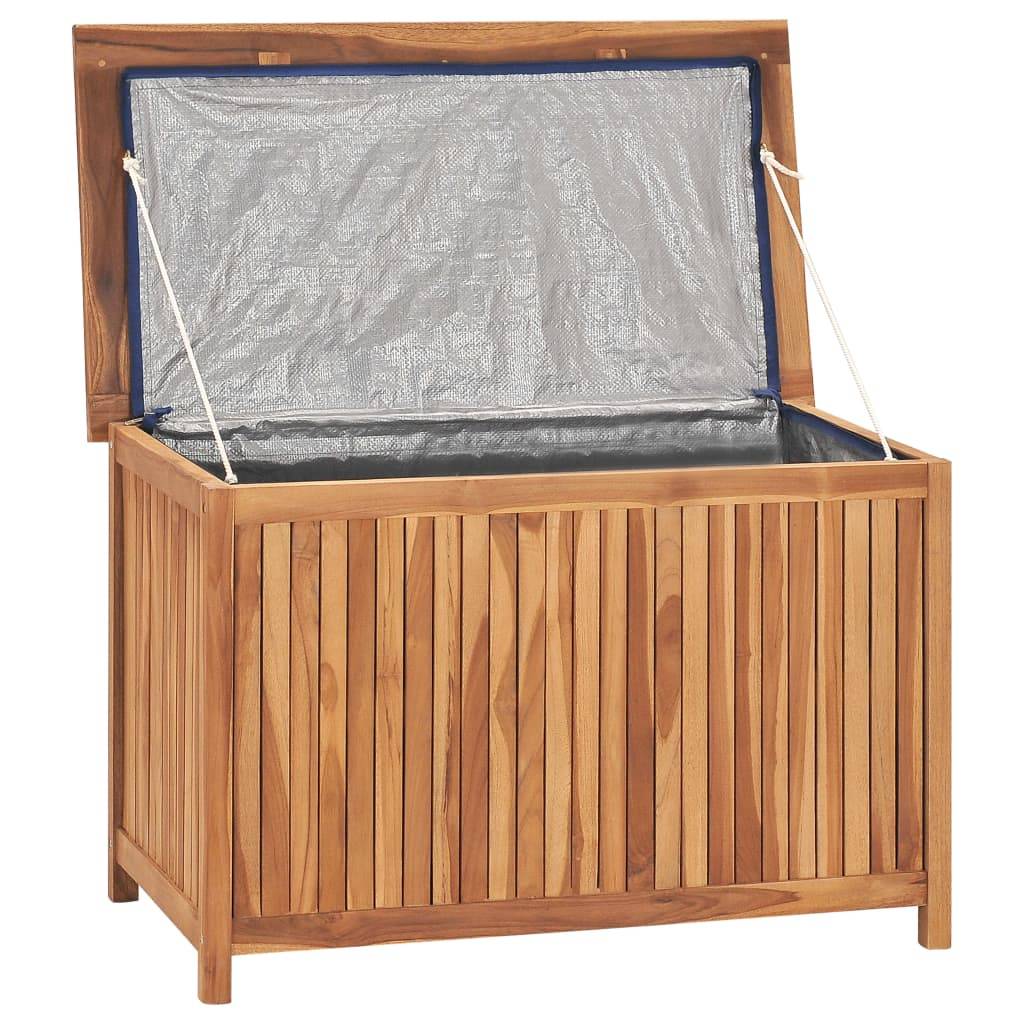 Helloshop26 - Coffre boîte meuble de jardin rangement 90 x 50 x 58 cm bois de teck solide - Imagen 5