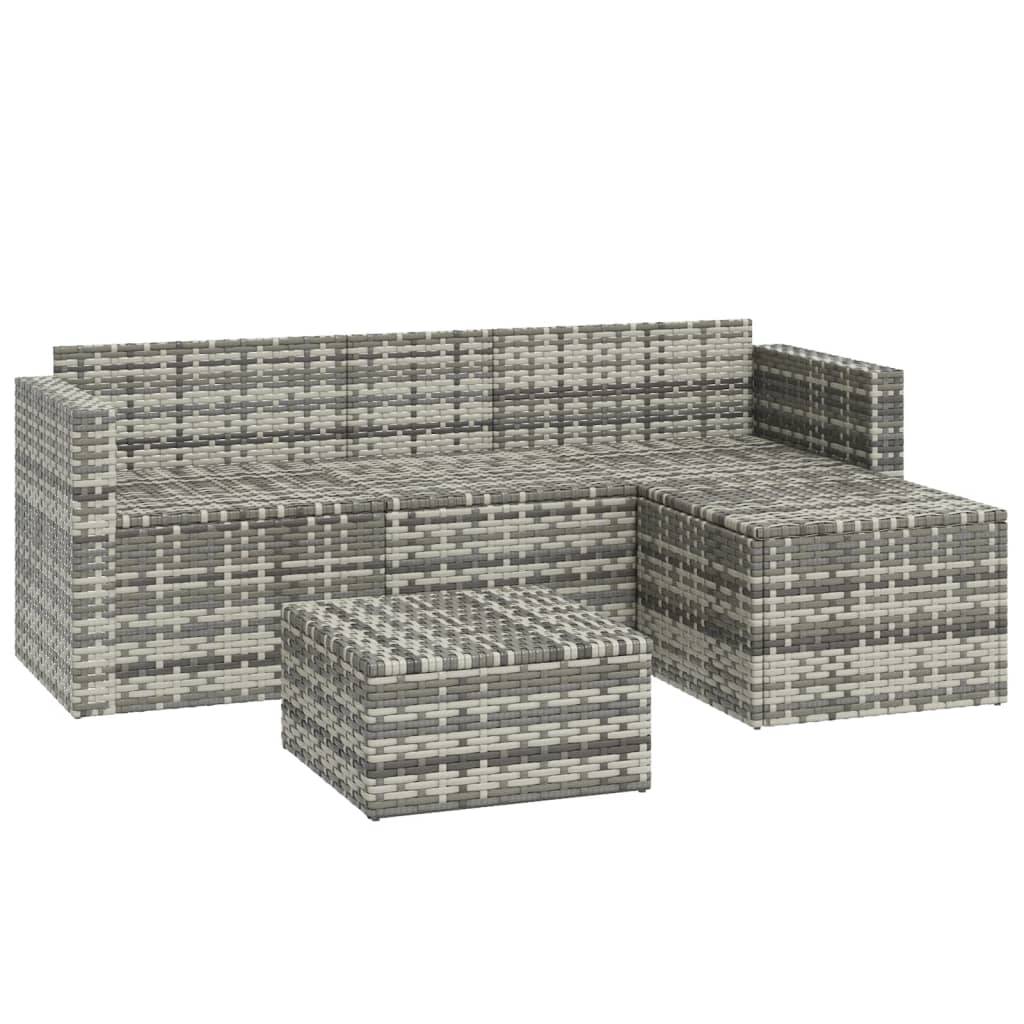Helloshop26 - Salon de jardin meuble d'extérieur ensemble de mobilier 3 pièces avec coussins gris résine tressée - Imagen 2