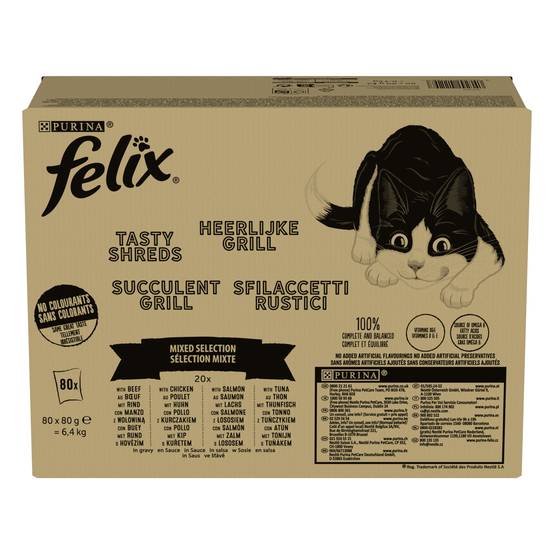 FELIX Succulent Grill Poulet, Bœuf, Saumon, Thon en Sauce 80X80g - Image 1