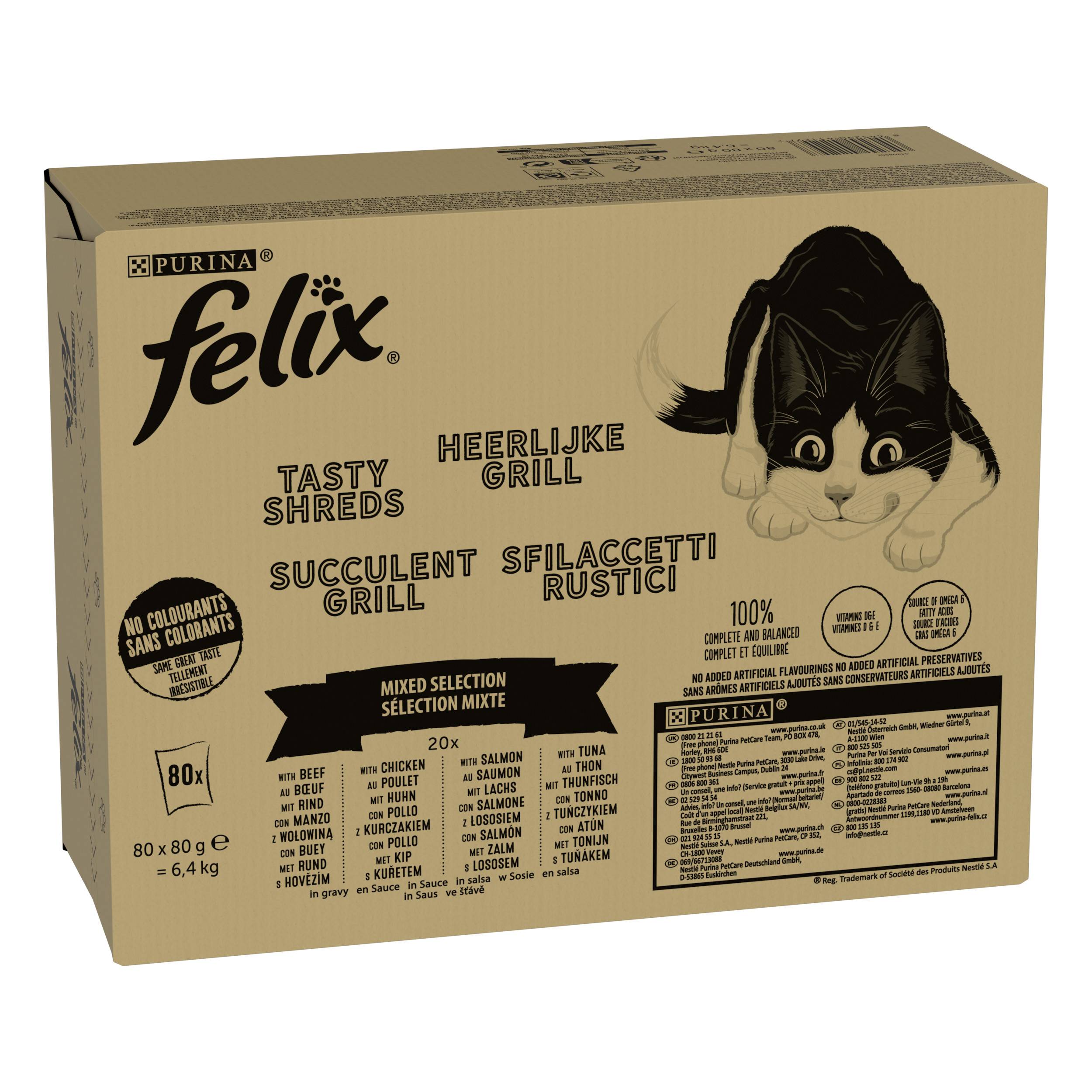 FELIX Succulent Grill Poulet, Bœuf, Saumon, Thon en Sauce 80X80g - Image 4