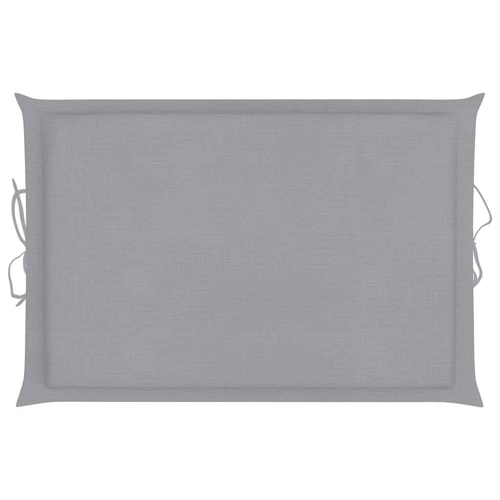 Lot 2 Chaises Longues Pliables Bois Acacia Terrasse Coussins Gris - ComfortXL Outdoor Living - Image 6