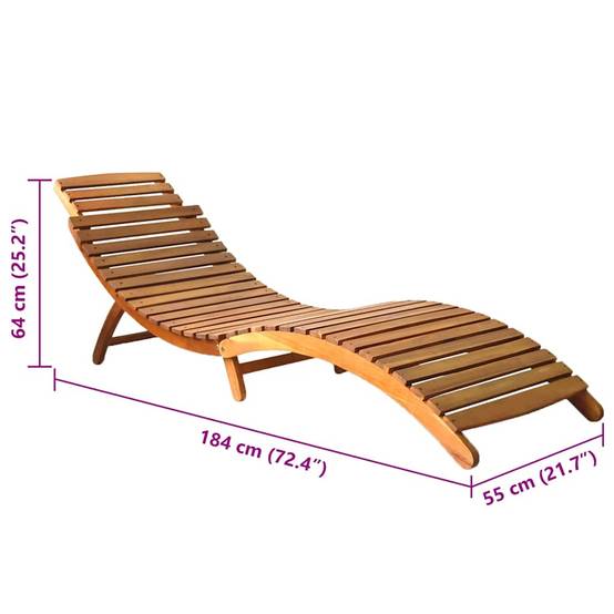 Lot 2 Chaises Longues Pliables Bois Acacia Terrasse Coussins Gris - ComfortXL Outdoor Living - Image 9