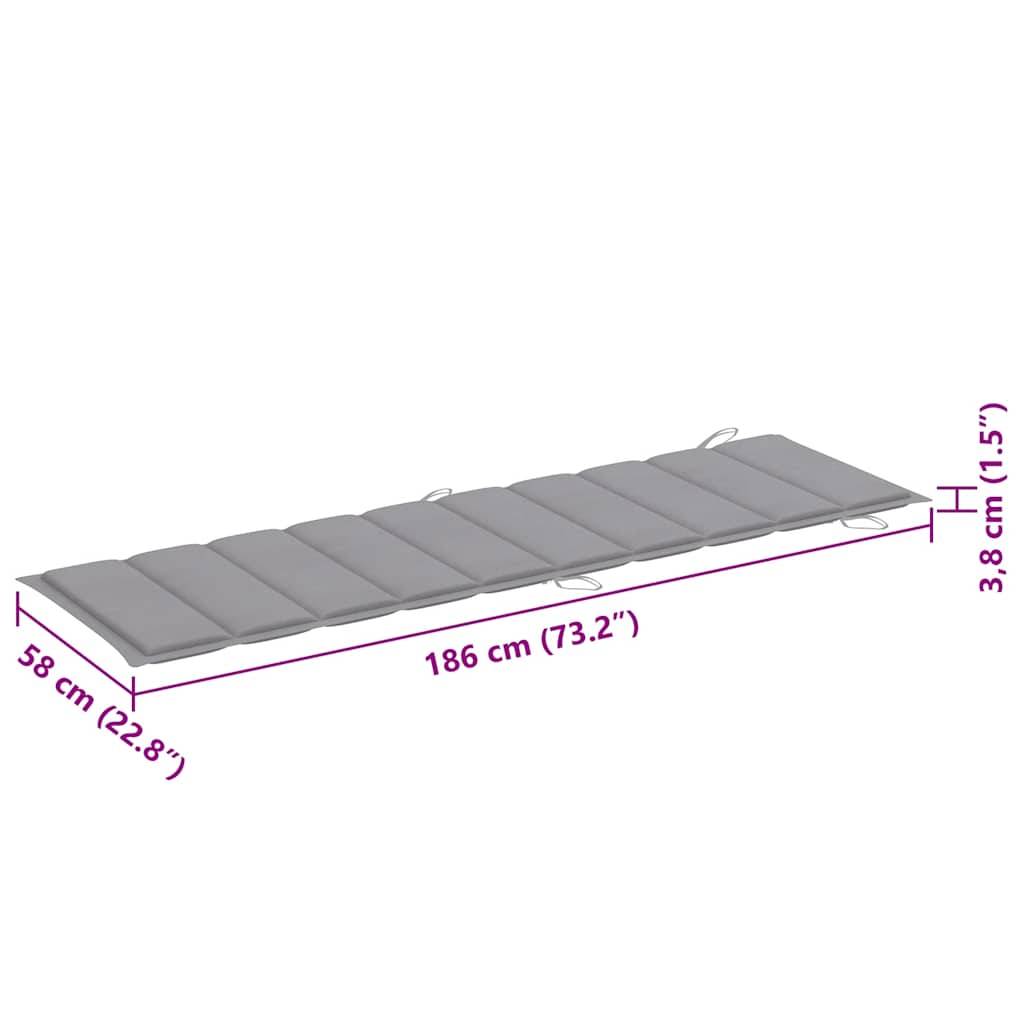 Lot 2 Chaises Longues Pliables Bois Acacia Terrasse Coussins Gris - ComfortXL Outdoor Living - Image 10
