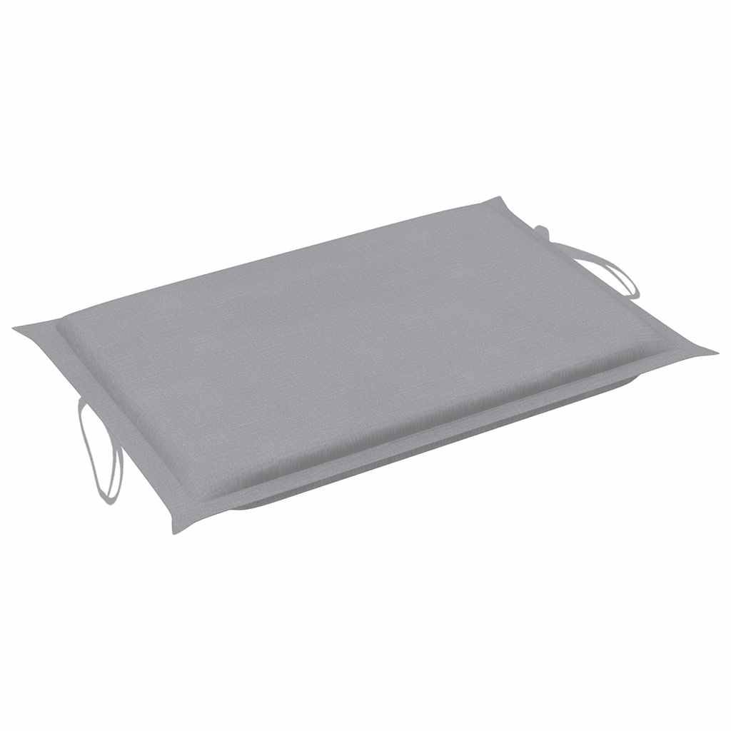 Lot 2 Chaises Longues Pliables Bois Acacia Terrasse Coussins Gris - ComfortXL Outdoor Living - Image 4