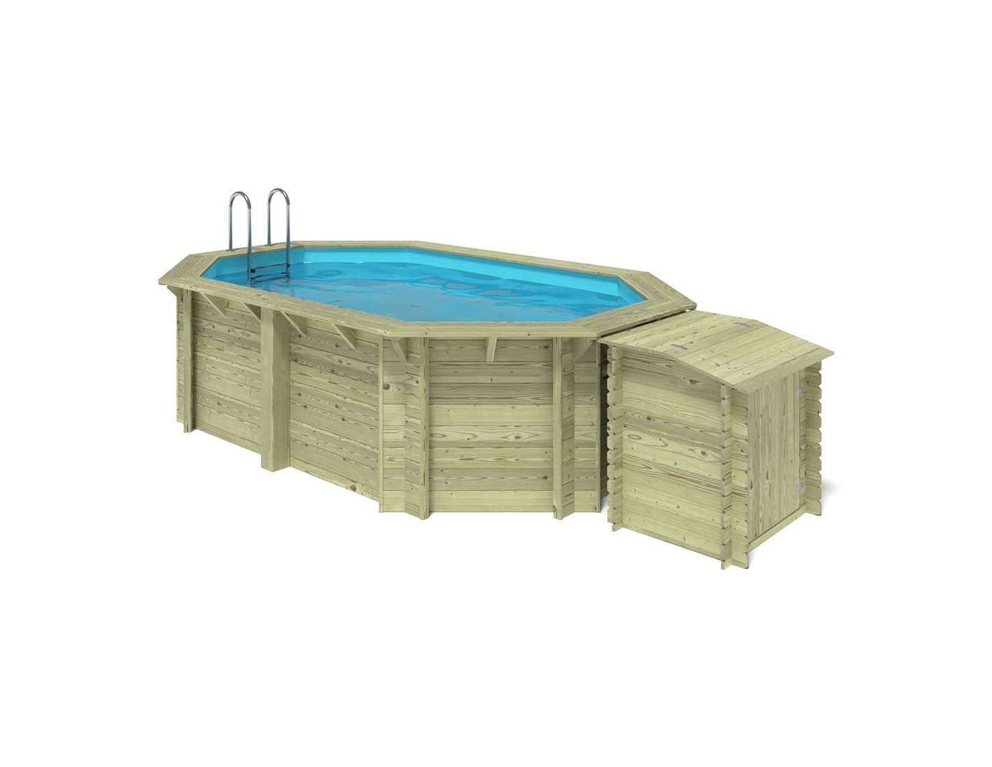 Altanka - Piscine en bois Nemo 4.3x3 - H.1.18 m fixations à sceller - BAS7302OSPI+SZA - Imagen 3