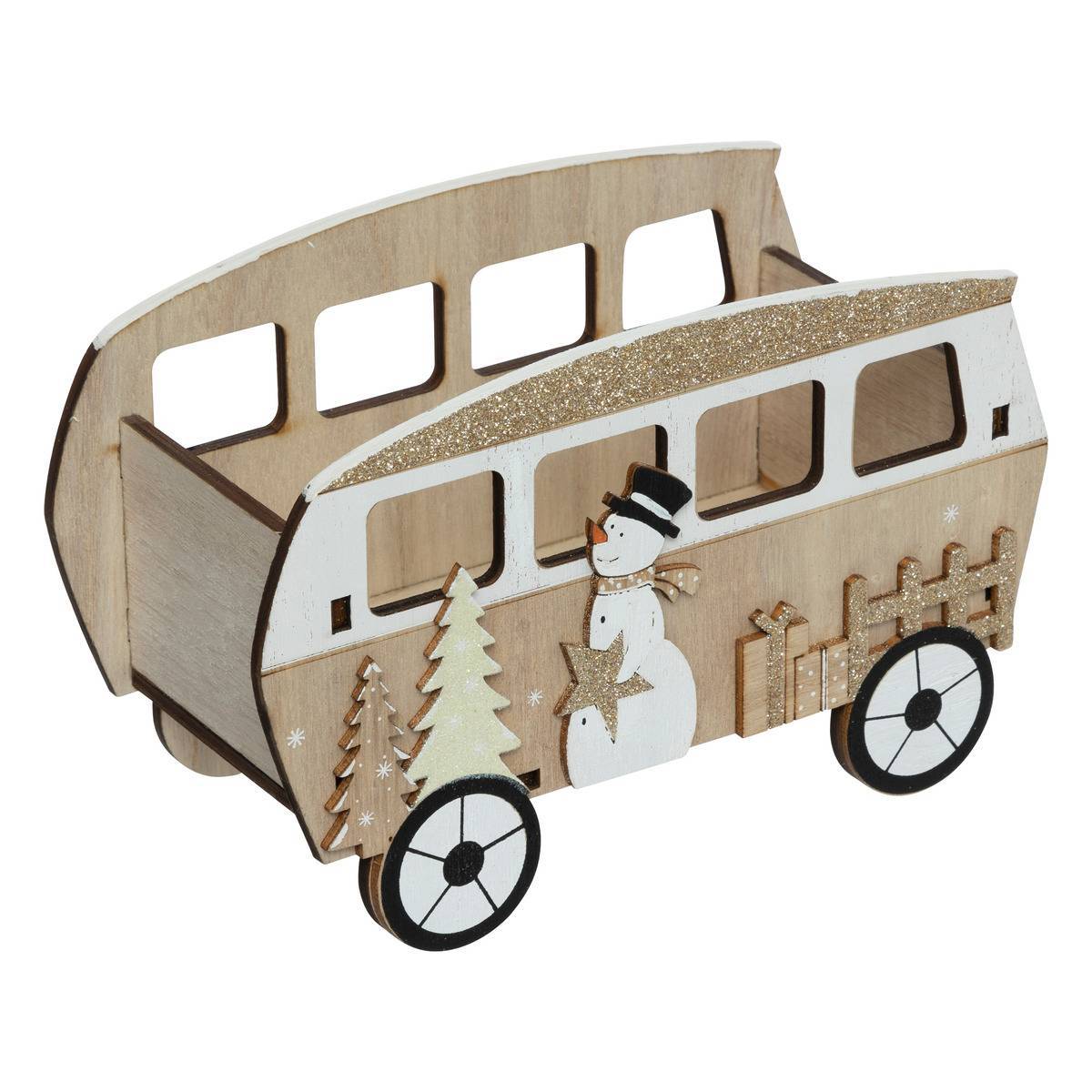 Feeric Christmas - CAGETTE BOIS BUS BLC X2 - Feeric Lights & Christmas - Imagen 2