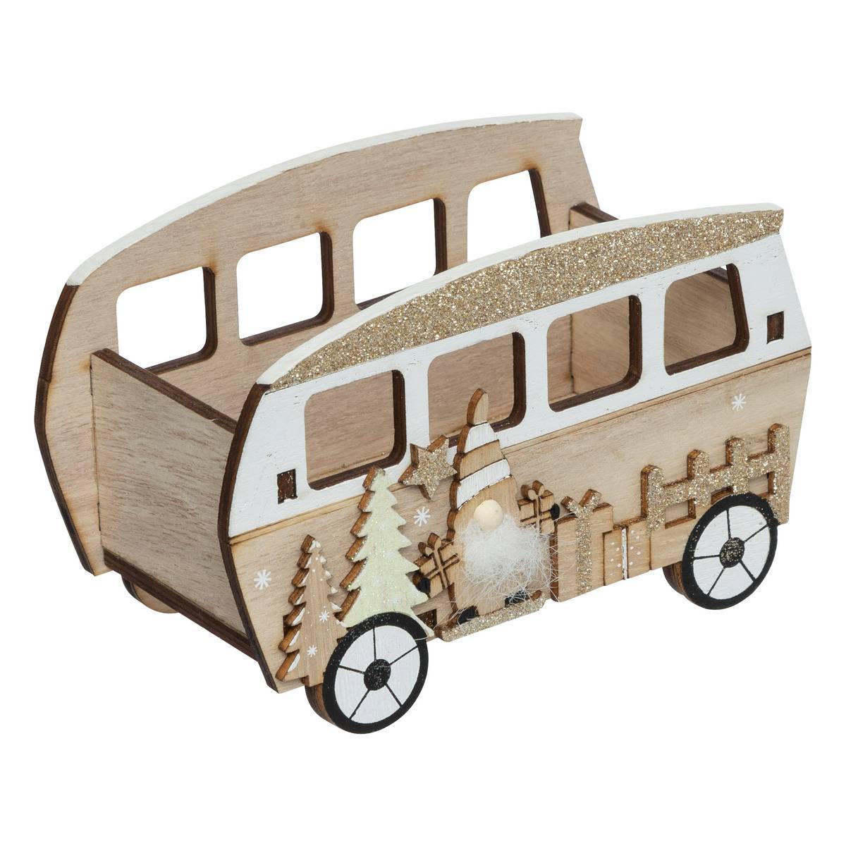 Feeric Christmas - CAGETTE BOIS BUS BLC X2 - Feeric Lights & Christmas - Imagen 3