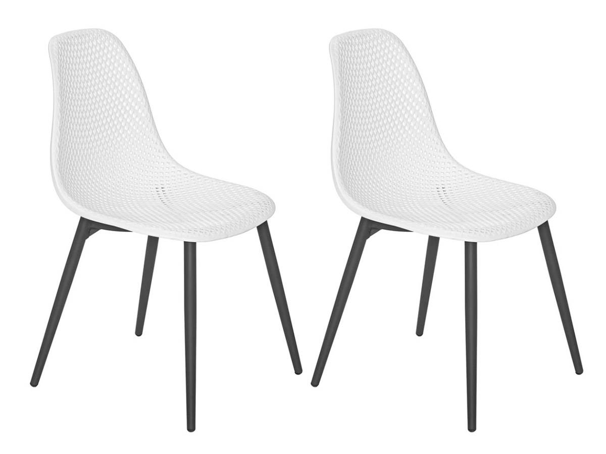 Lot de 2 Chaises de jardin en aluminium et résine coloris blanc Malte - Jardiline - Imagen 1
