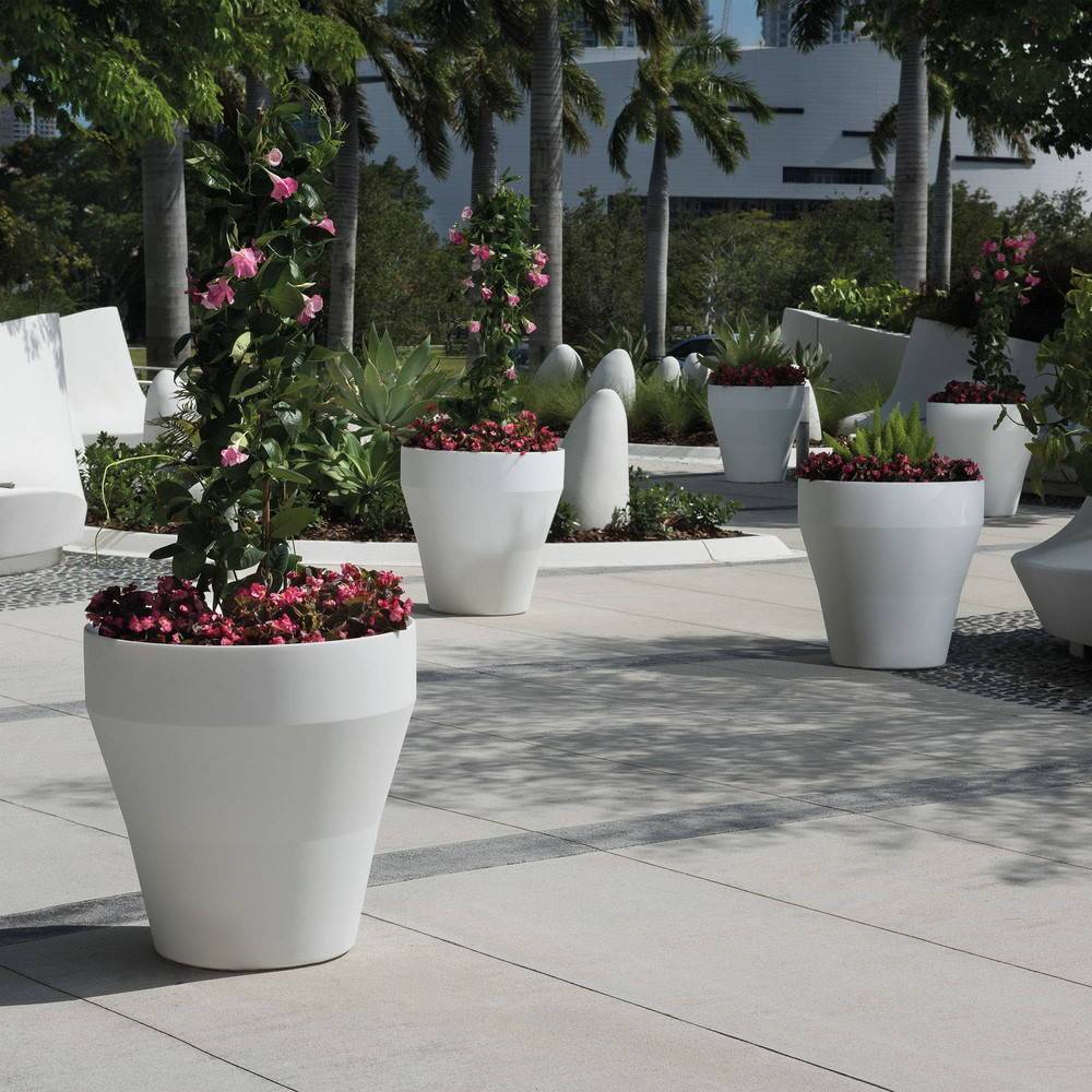Crescent Garden - Pot rond blanc Rim de 46 cm avec TruDrop One Crescent Garden - Imagen 2