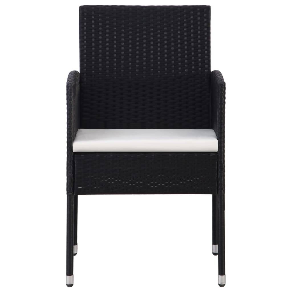 Lot de 4 Chaises de jardin avec coussins - Chaises d'extérieur - Fauteuils de jardin blanc crème+Noir résine tressée-JU12571 - Image 3