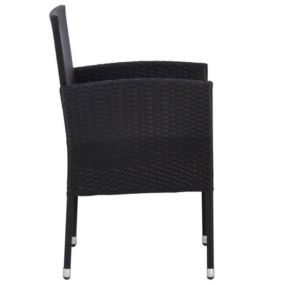 Lot de 4 Chaises de jardin avec coussins - Chaises d'extérieur - Fauteuils de jardin blanc crème+Noir résine tressée-JU12571 - Image 4
