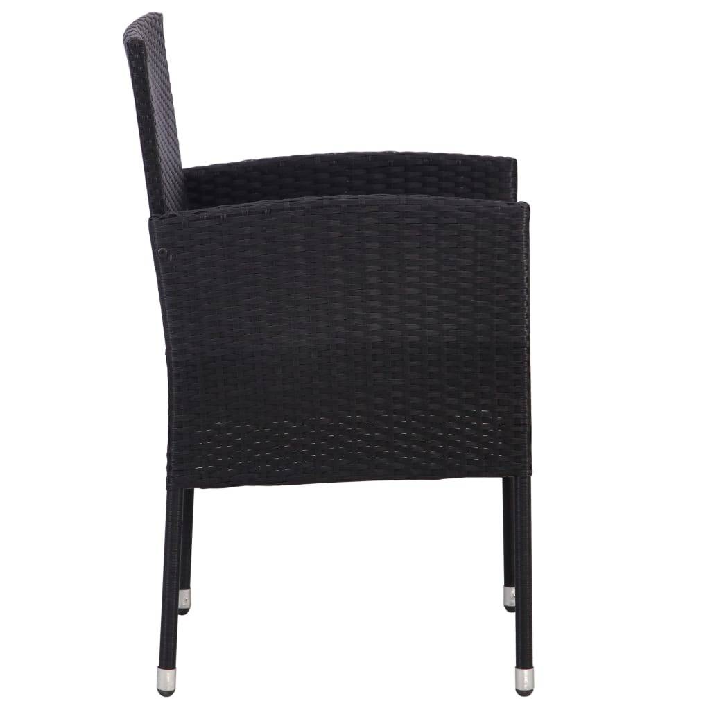 Lot de 4 Chaises de jardin avec coussins - Chaises d'extérieur - Fauteuils de jardin blanc crème+Noir résine tressée-JU12571 - Image 4